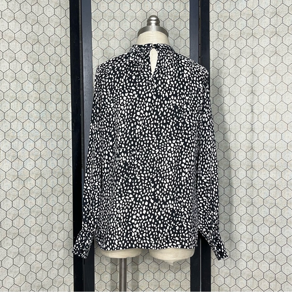 A Dip of Darling Animal Print High Neck Blouse - Picture 3 of 11